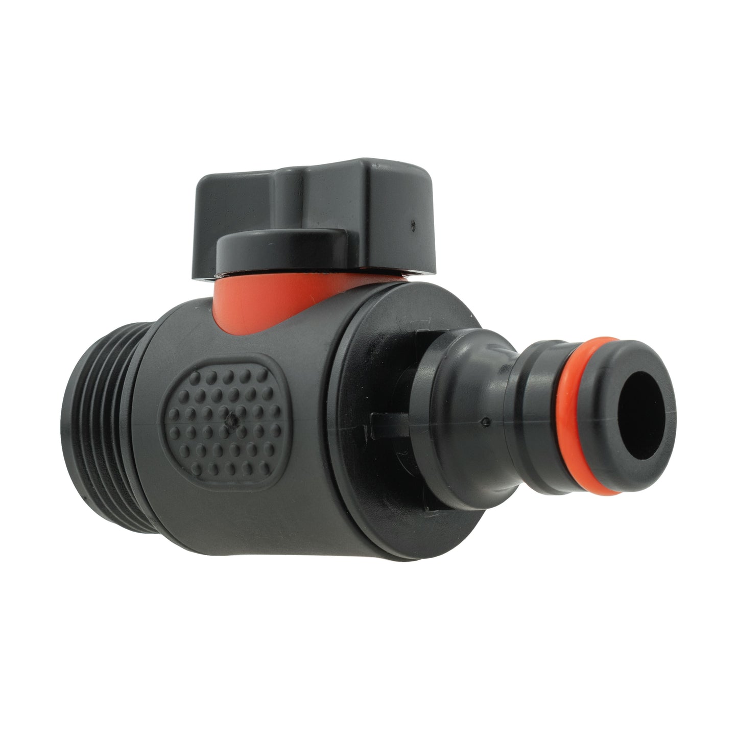 In Line Soft Touch Valve 3/4in BSPM to Male Black for Drip Irrigation Fitting