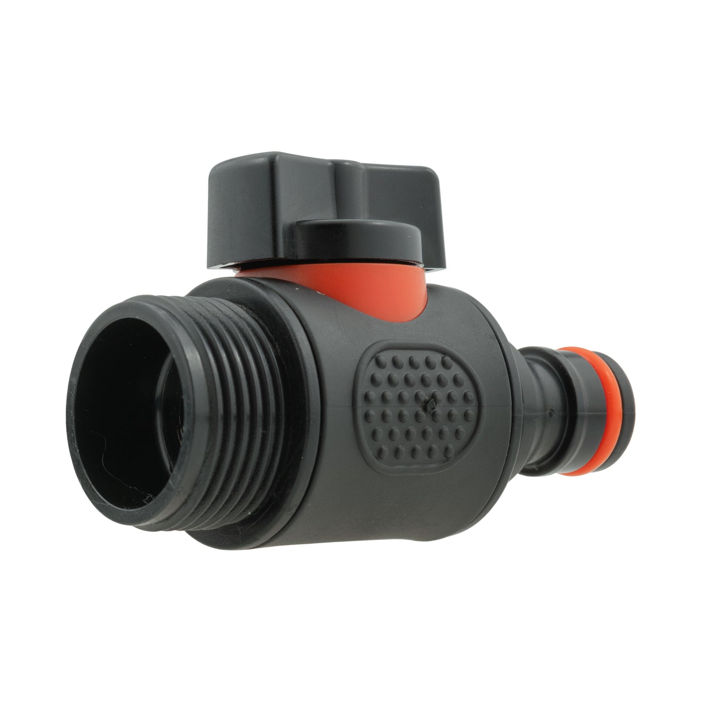 In Line Soft Touch Valve 3/4in BSPM to Male Black for Drip Irrigation Fitting