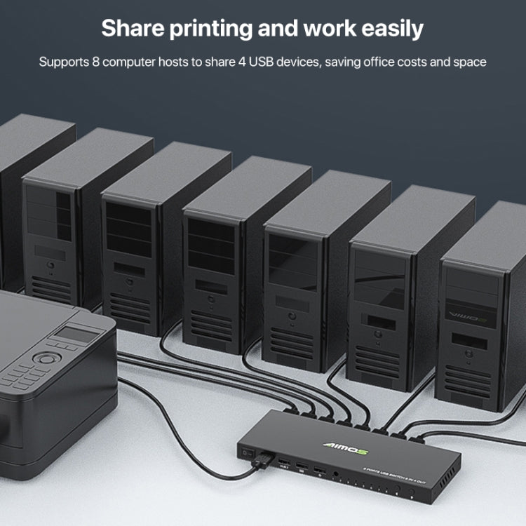 AIMOS AM-KM804 USB 8 In 4 Out Switch, AM-KM804
