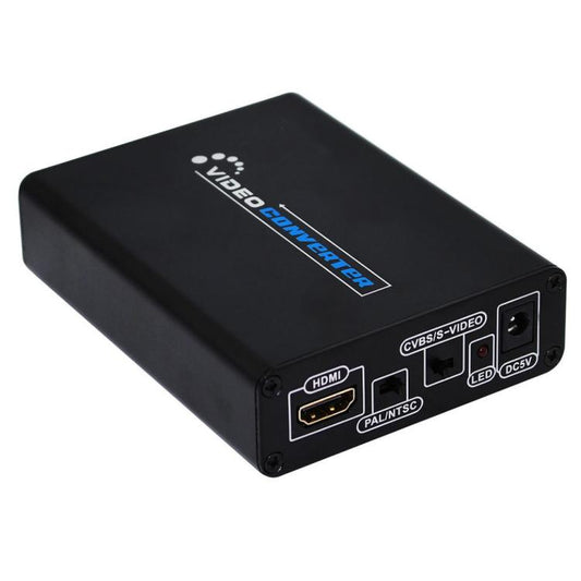 HDMI to Composite / AV S-Video Converter RCA CVBS/L/R Video Converter Adapter, EU Plug, HDMI to AV + S-Video