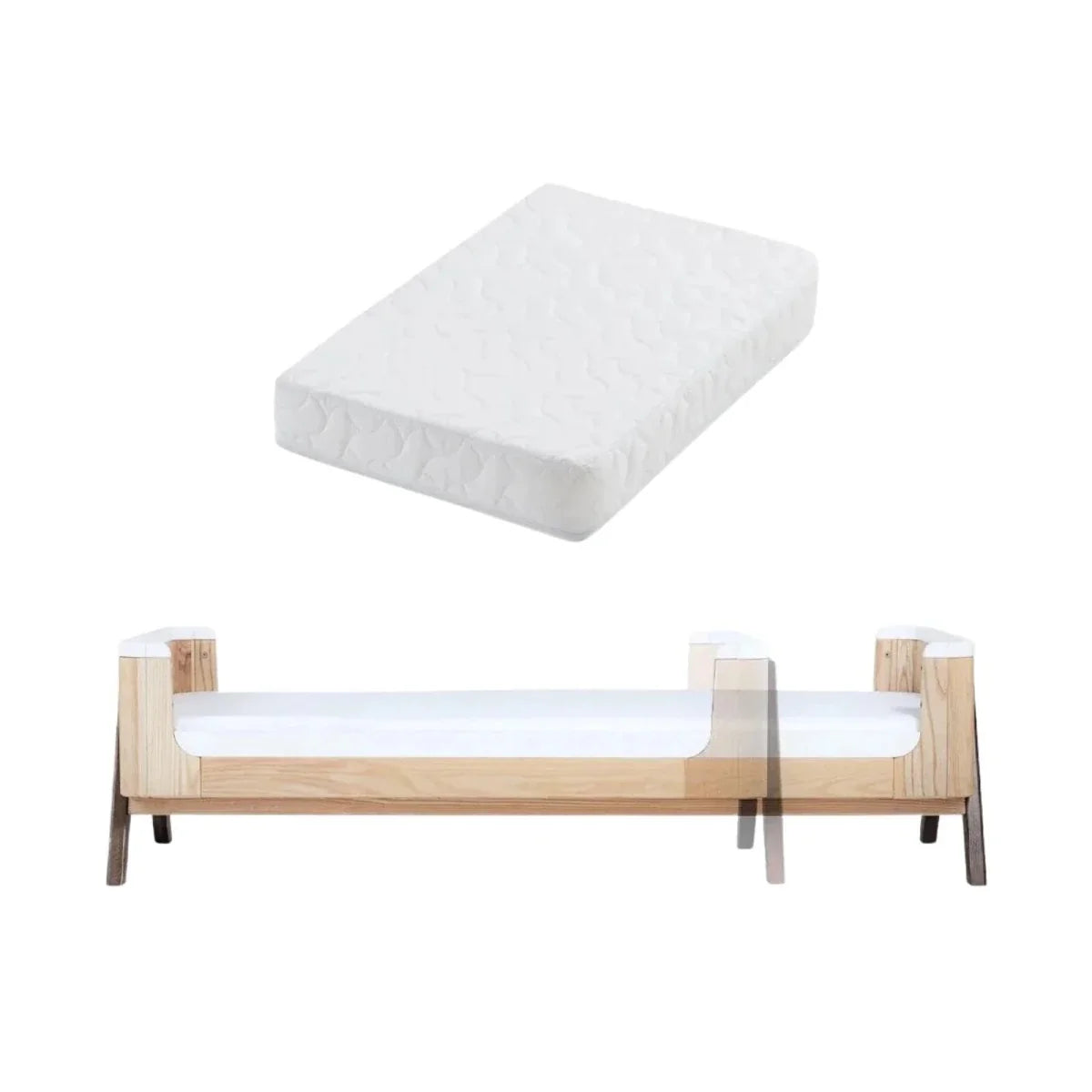 Gaia Baby Hera Junior Bed Extension with Mattress - Natural/Walnut