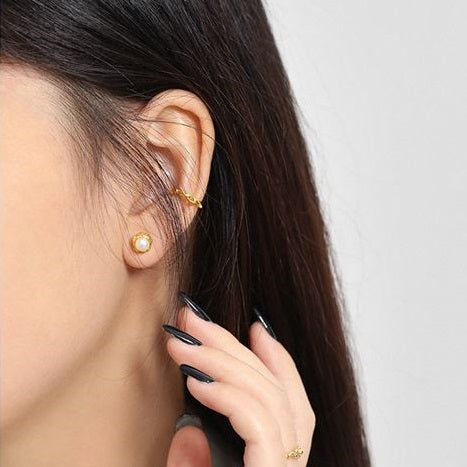 Fashion Irregular Freshwater Pearl Stud Earrings - Gold-Plated Silver Pearl Earrings for women - Perfect Pearl Earrings with Gift Wrapping Included