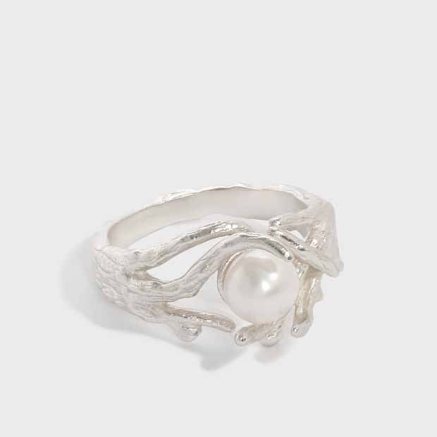 Elegant Natural Pearl Irregular Adjustable Ring - Gold-Plated Silver Pearl Rings for women - Perfect Pearl Rings with Gift Wrapping Included