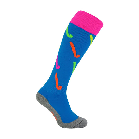 1 Pack Adults & Kids Knee High Hockey Socks with Hockey Stick Designs