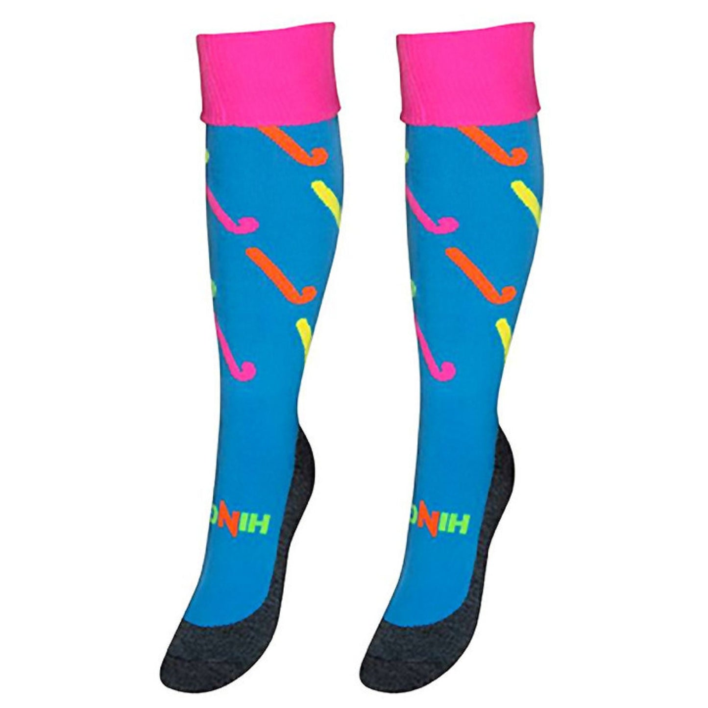 1 Pack Adults & Kids Knee High Hockey Socks with Hockey Stick Designs