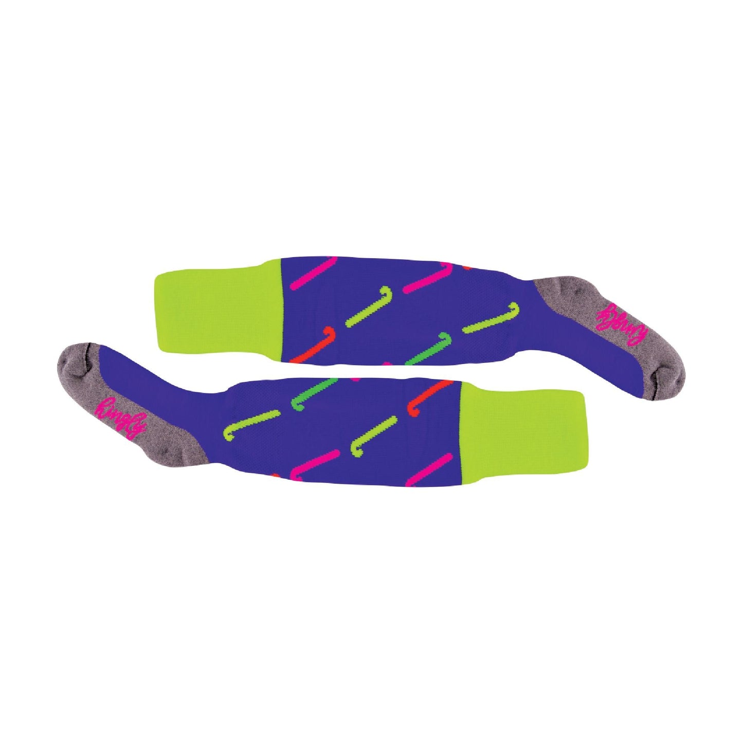 1 Pack Adults & Kids Knee High Hockey Socks with Hockey Stick Designs