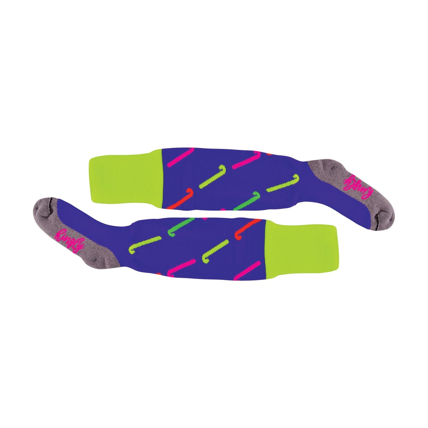1 Pack Adults & Kids Knee High Hockey Socks with Hockey Stick Designs