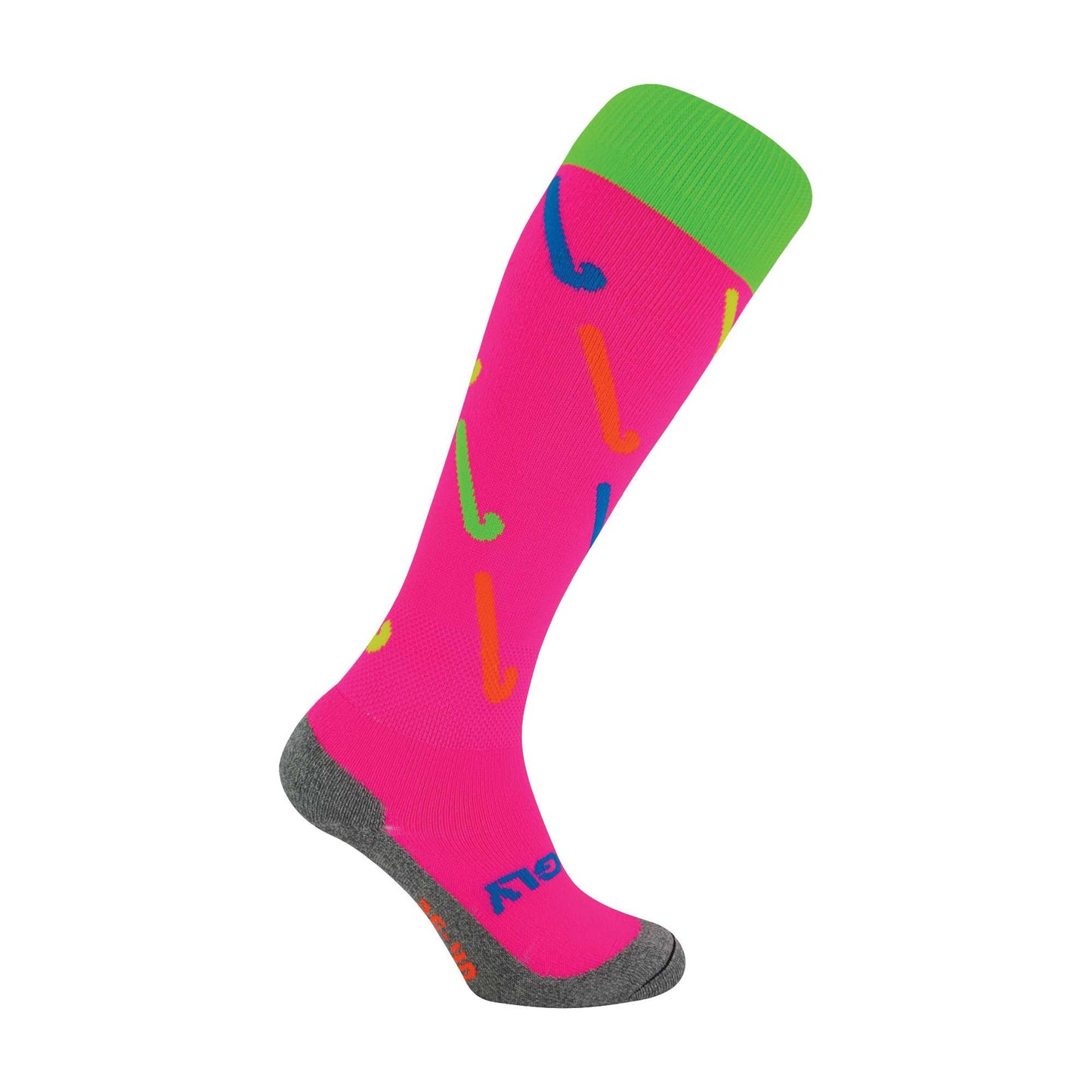 1 Pack Adults & Kids Knee High Hockey Socks with Hockey Stick Designs