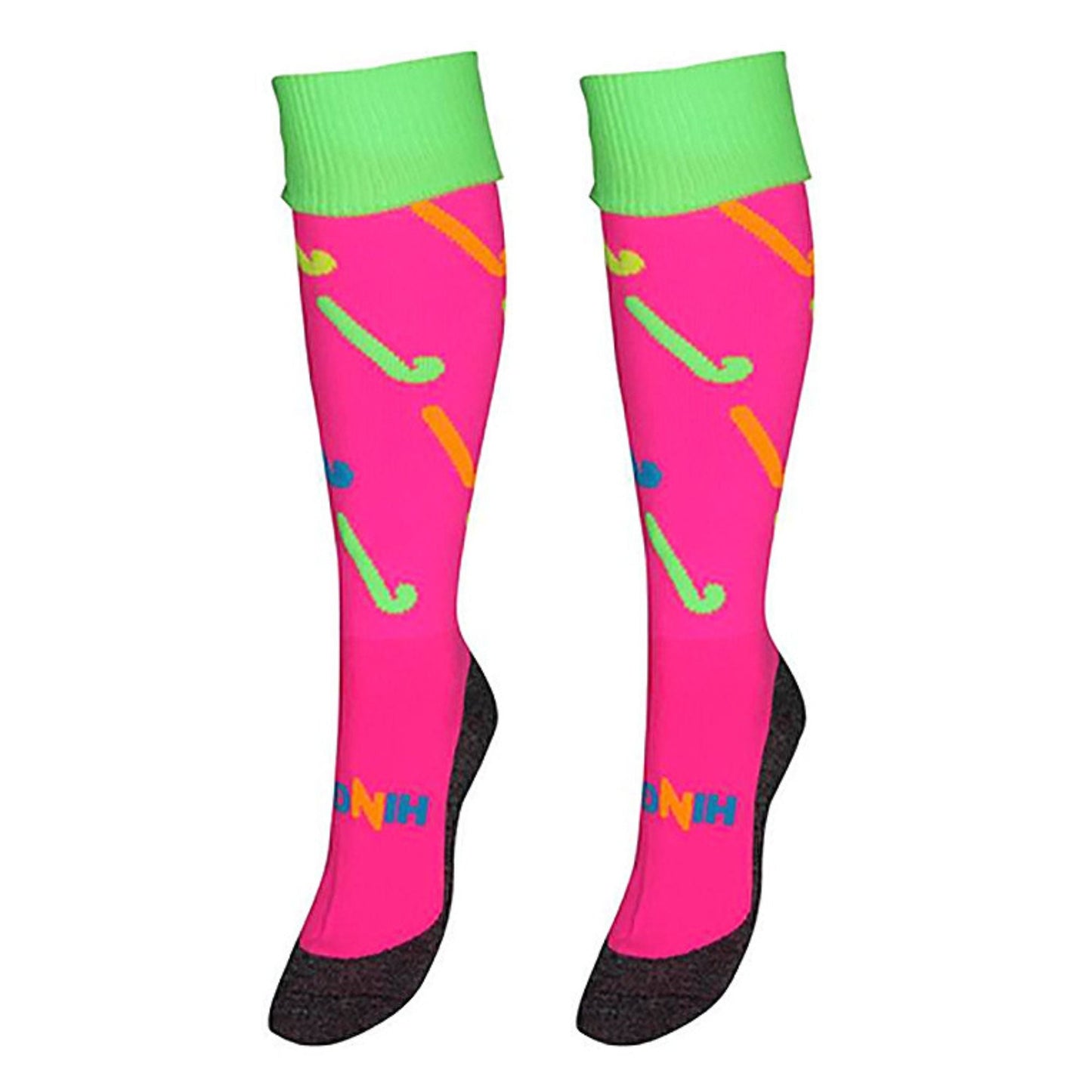 1 Pack Adults & Kids Knee High Hockey Socks with Hockey Stick Designs