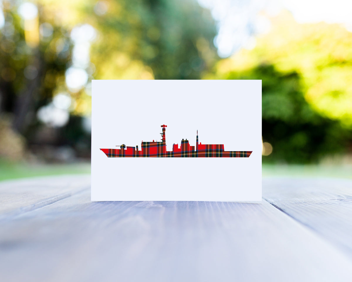 HMS Lancaster Royal Stewart Tartan Greeting Card