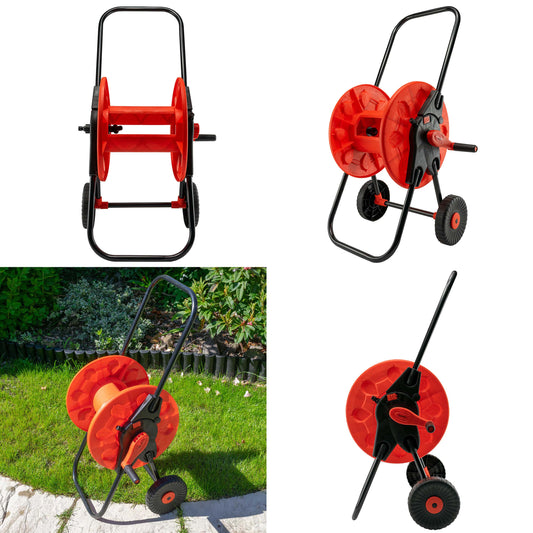 Hose Cart with Wheels for 60m 1/2in Garden Hose CW for Outdoor Hose Accessory