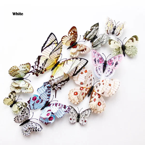 12Pcs Double Layer 3D Butterfly Wall Stickers