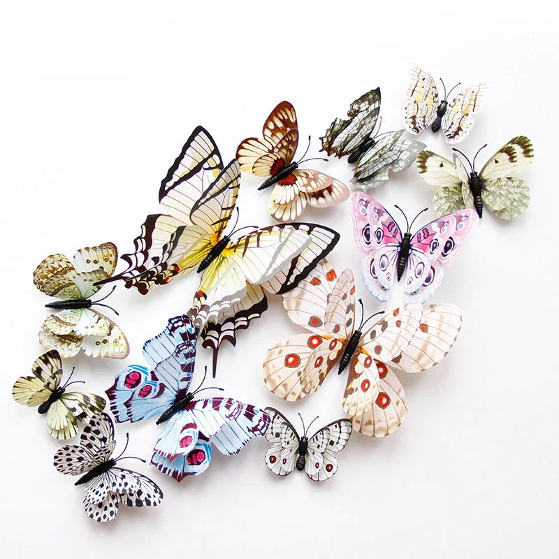 12Pcs Double Layer 3D Butterfly Wall Stickers