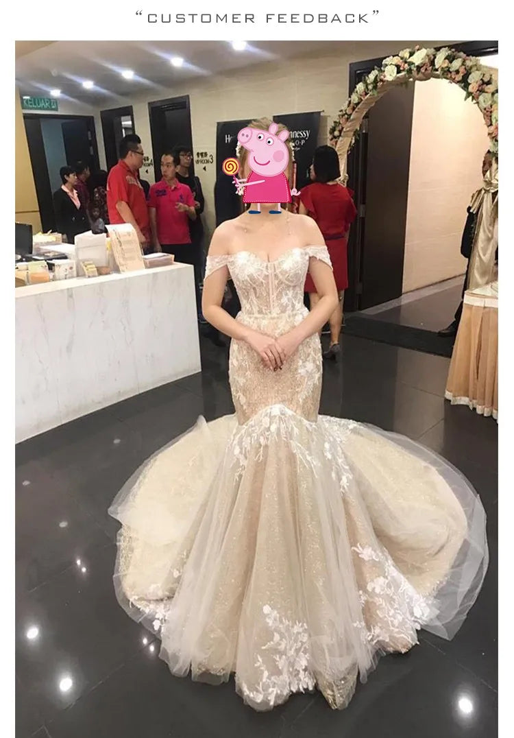 RSM66349 Luxury Elegant Wedding Dress Party Dresses Mermaid Sweetheart Wedding Gown