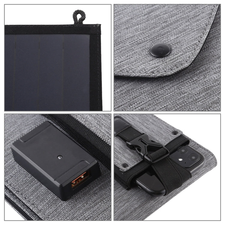 HAWEEL 14W Ultrathin Foldable Solar Panel Charger with 5V / 2.2A USB Port, Support QC3.0 and AFC, Ultrathin 14W 4-Fold