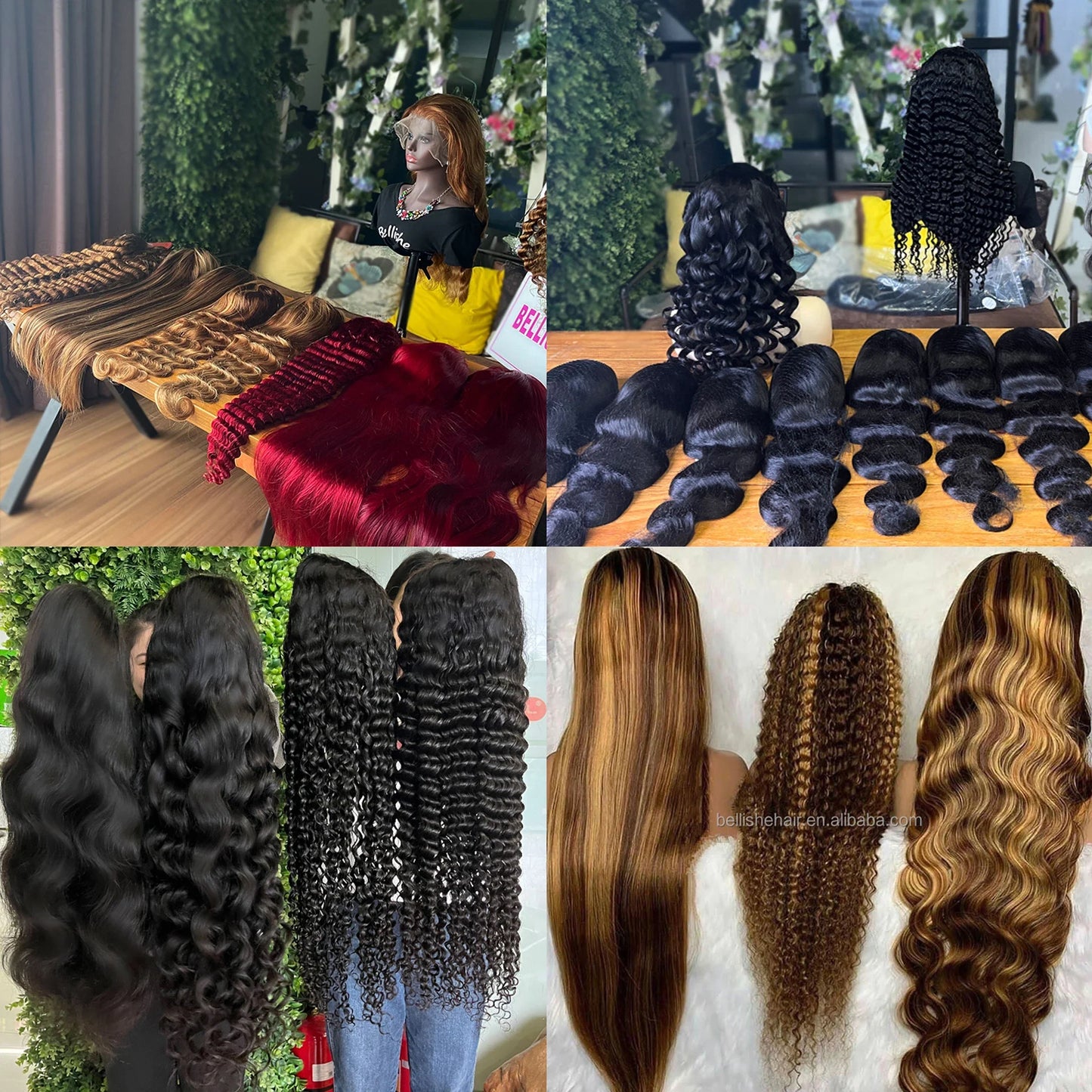 Bellishe Deep Curly Wholesale Brazilian Cheap Glueless Virgin Raw Vietnamese Women's Frontal Curly Lace Front Human Hair Wig