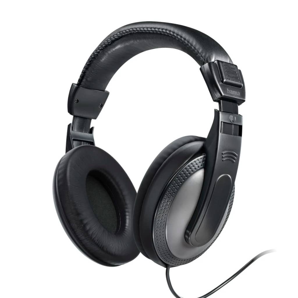 Hama Shell TV Over-Ear Wired Headphones, 6 Metre Cable, Black