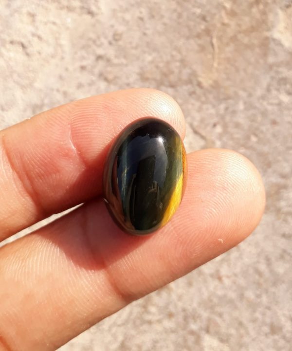 14.8ct Hawk's Eye Cabochon , Falcon's Eye, Blue Tiger's Eye, Blue Asbestos - 13x18mm