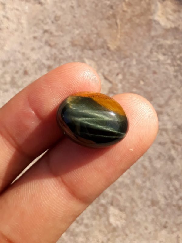 14.8ct Hawk's Eye Cabochon , Falcon's Eye, Blue Tiger's Eye, Blue Asbestos - 13x18mm