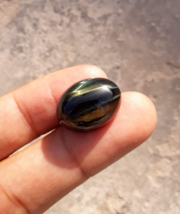 22.8ct Hawk's Eye Cabochon , Falcon's Eye, Blue Tiger's Eye, Blue Asbestos - 20x15mm