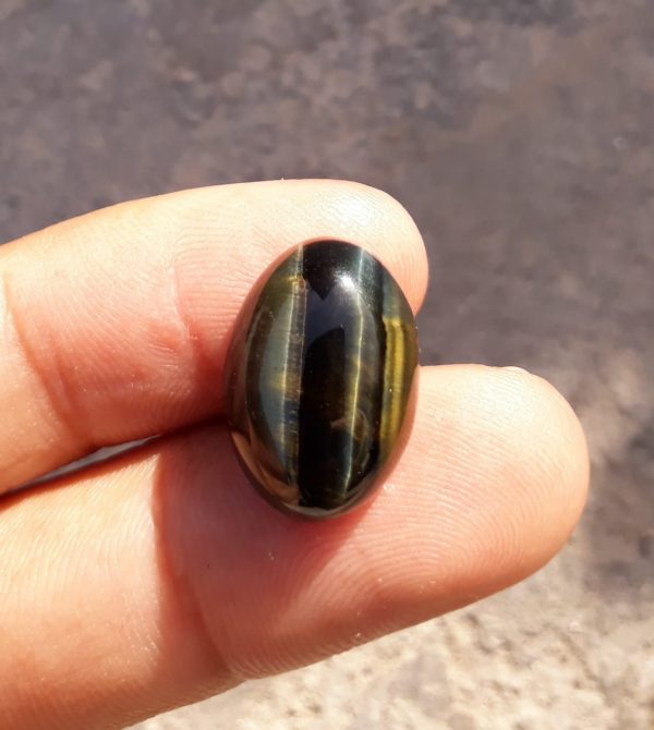 23.3ct Hawk's Eye Cabochon , Falcon's Eye, Blue Tiger's Eye, Blue Asbestos - 20x15mm