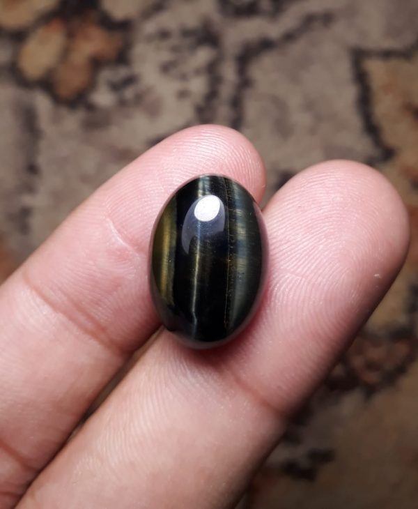 14.6ct Hawk's Eye Cabochon , Falcon's Eye, Blue Tiger's Eye, Blue Asbestos - 13x18mm