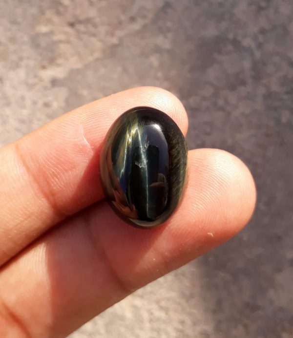 22.2ct Hawk's Eye Cabochon , Blue Tiger's Eye, Blue Asbestos - 20x15mm