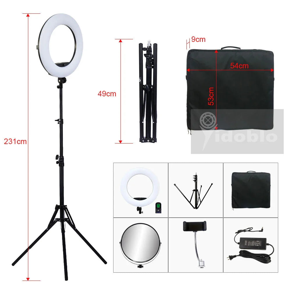 96W Ring Light Photography Led Ring Lamp 2700-10000k With Mobile Holder Tripod Stand Ringlight kit For Live Video Streaming