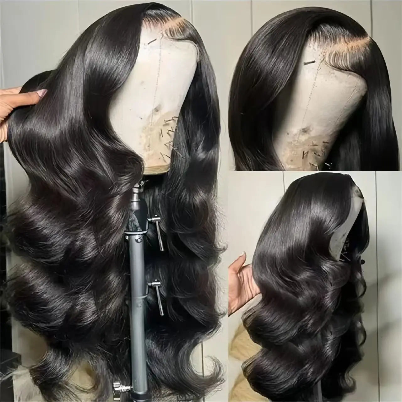 13x6 Body Wave Deep Curly Frontal Glueless Full Lace Wig,34 Inch Raw Brazilian HD Lace Front Human Hair Wig,Wigs for Black Women
