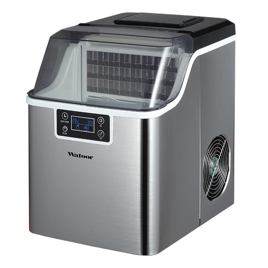 Hicon Countertop Ice Maker Machine 1 Gallon Auto Self-Cleaning Square Ice 44Lbs/24H 24 Pcs Ice Cubes in 15 Mins with Ice Scoop