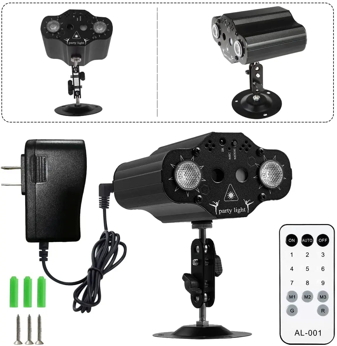 Stage DJ Party Laser Projector Disco Voice Controlled Strobe Lights