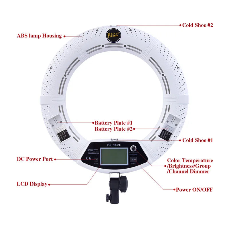 96W Ring Light Photography Led Ring Lamp 2700-10000k With Mobile Holder Tripod Stand Ringlight kit For Live Video Streaming