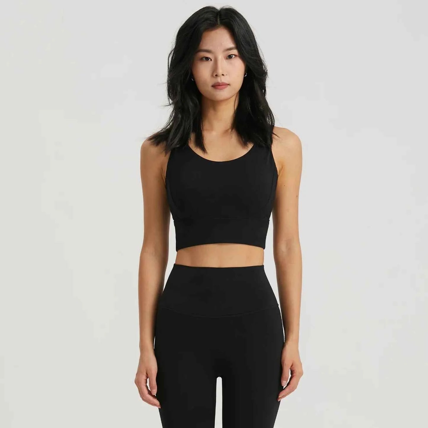 Gym Outfit High Waist Yoga Leggings for Women with Phone Pockets & U Back Sports Bra Set