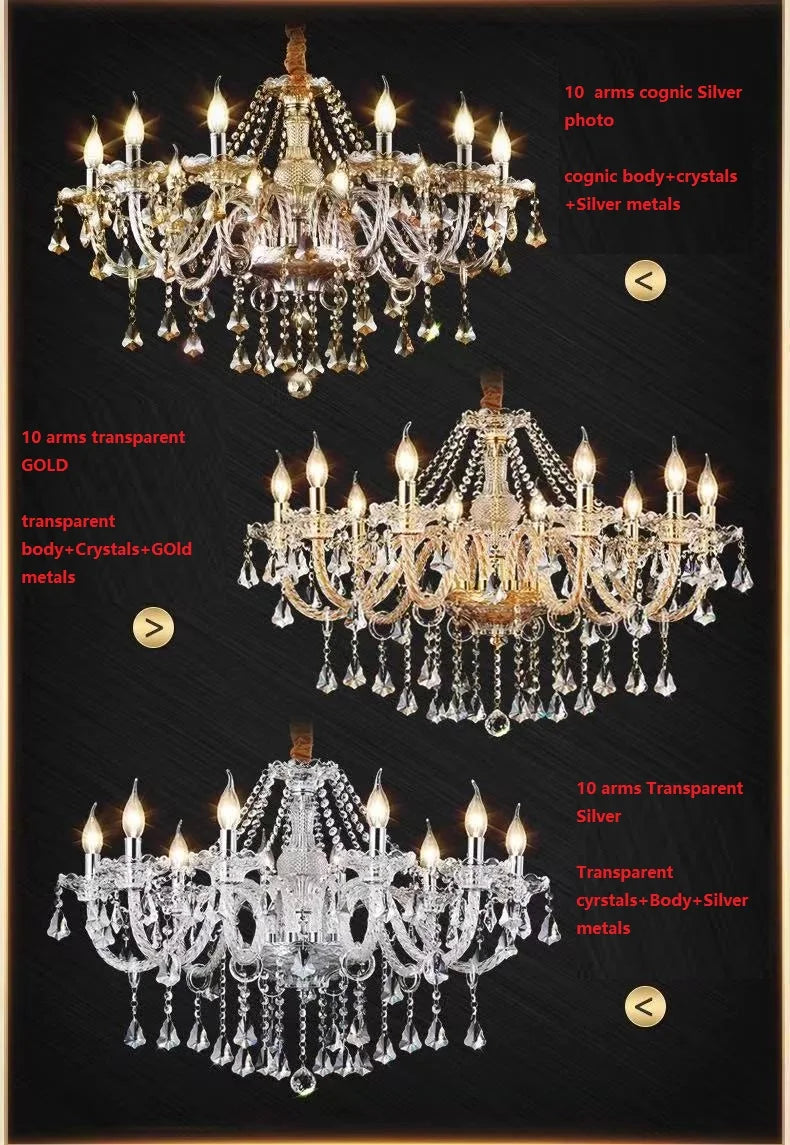 Large Villa 24/32/36/48 Lamps Crystal Chandelier Stair Long Lighting Fixture