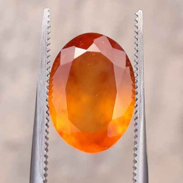 5.6ct Hessonite Garnet - Natural Faceted Hessonite Gem - 14x10mm
