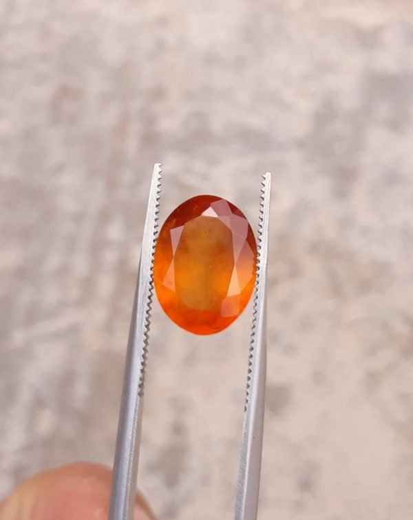 5.6ct Hessonite Garnet - Natural Faceted Hessonite Gem - 14x10mm