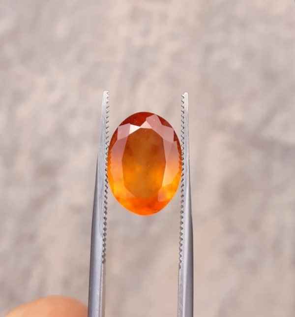 5.6ct Hessonite Garnet - Natural Faceted Hessonite Gem - 14x10mm