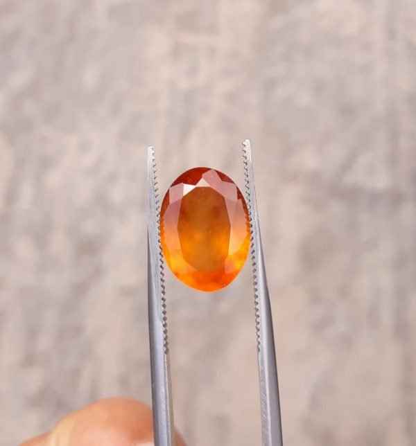 5.6ct Hessonite Garnet - Natural Faceted Hessonite Gem - 14x10mm