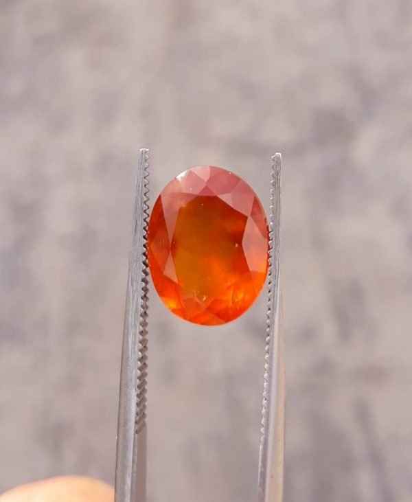 5.4ct Hessonite Garnet - Natural Faceted Hessonite Gem - 12x9.2mm
