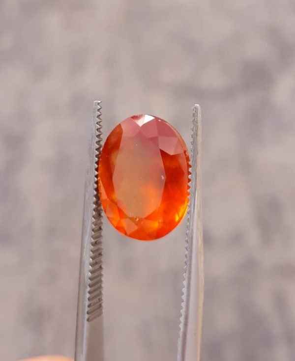 5.4ct Hessonite Garnet - Natural Faceted Hessonite Gem - 12x9.2mm