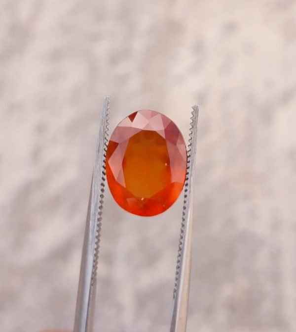 5.4ct Hessonite Garnet - Natural Faceted Hessonite Gem - 12x9.2mm