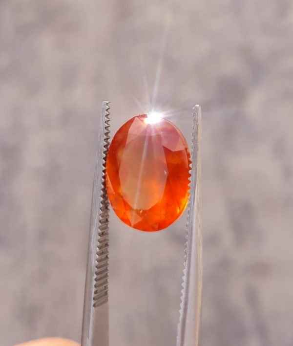 5.4ct Hessonite Garnet - Natural Faceted Hessonite Gem - 12x9.2mm