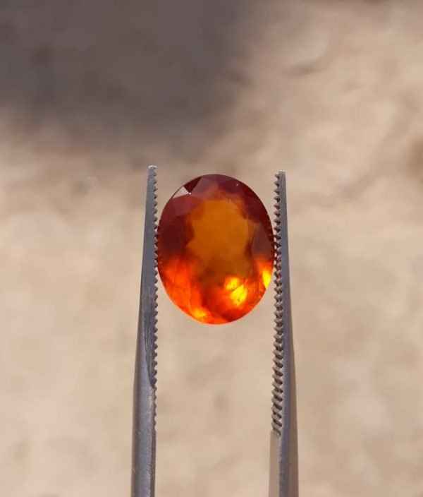 5.7ct Hessonite Garnet - Natural Faceted Hessonite Gem - 12.3x10mm