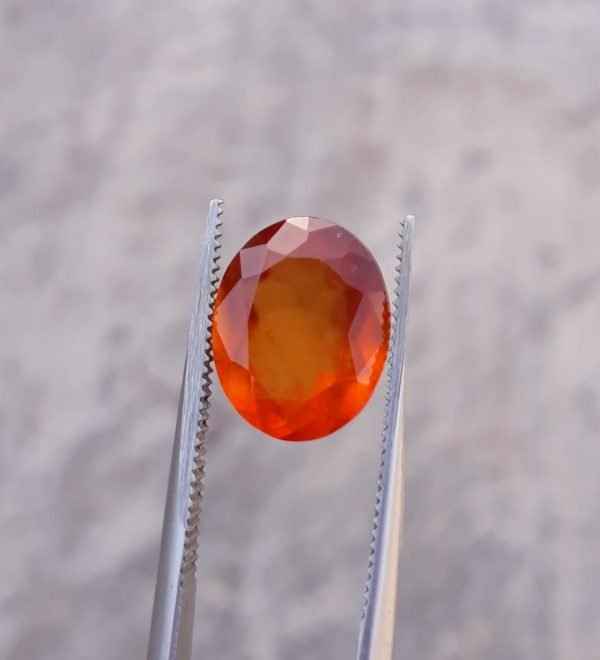 5.7ct Hessonite Garnet - Natural Faceted Hessonite Gem - 12.3x10mm