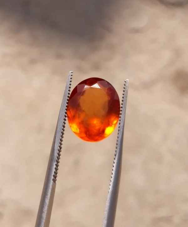 5.7ct Hessonite Garnet - Natural Faceted Hessonite Gem - 12.3x10mm