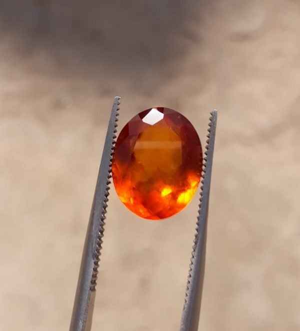 5.7ct Hessonite Garnet - Natural Faceted Hessonite Gem - 12.3x10mm