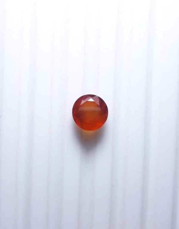 3.8ct Hessonite Garnet - Natural Faceted Hessonite Gem -  9mm