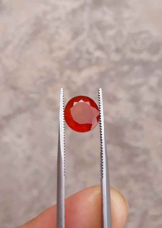 3.8ct Hessonite Garnet - Natural Faceted Hessonite Gem -  9mm