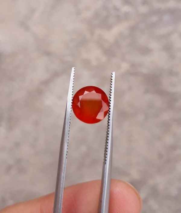 3.8ct Hessonite Garnet - Natural Faceted Hessonite Gem -  9mm
