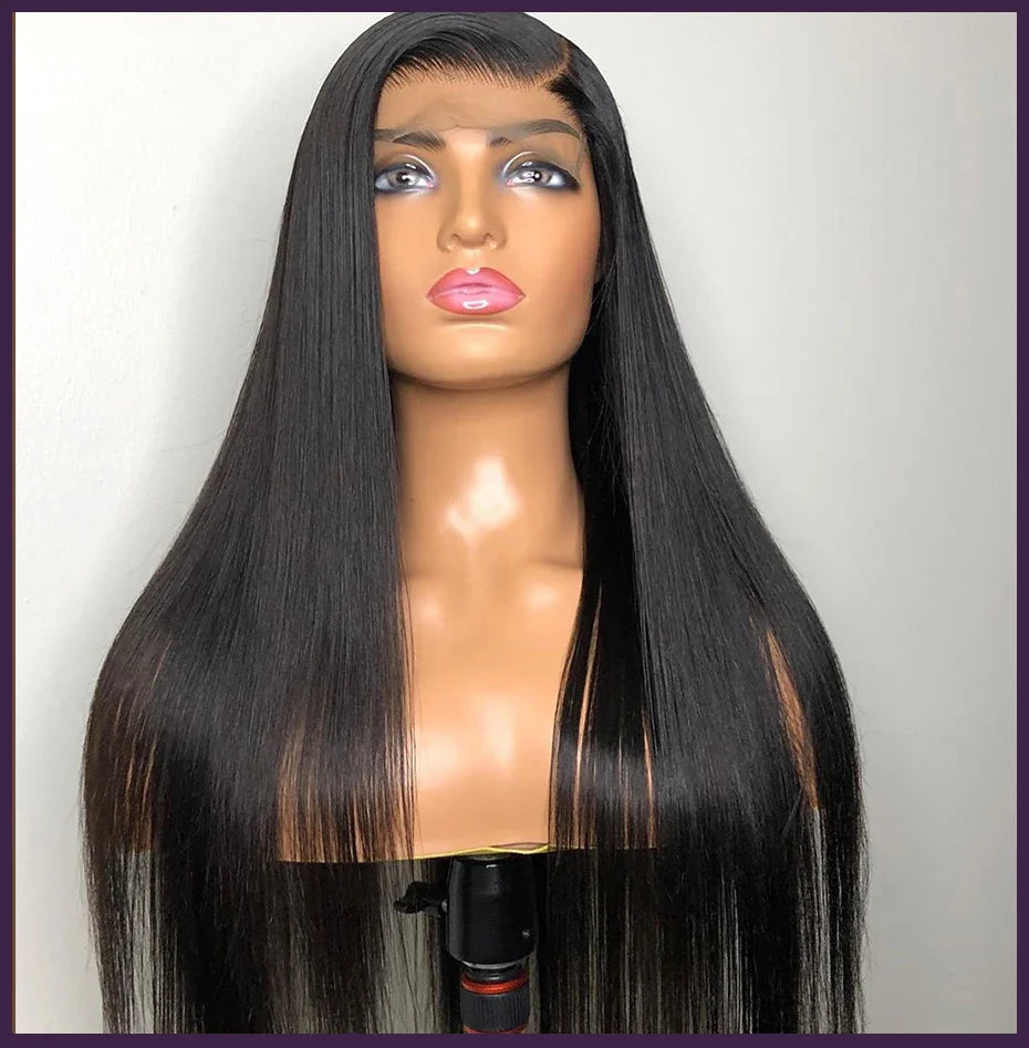 Ready to Ship Cheap 10A Silk Straight 13x6 HD Transparent Lace Front Lace 100% Nature Indian Hair Remy Human Hair Wigs for Women